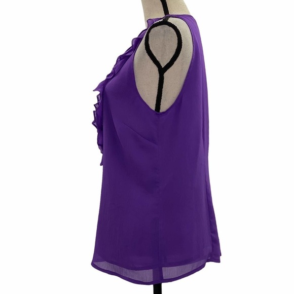 SUNNY Leigh Ruffled Purple Sleeveless Blouse PL - Picture 6 of 12